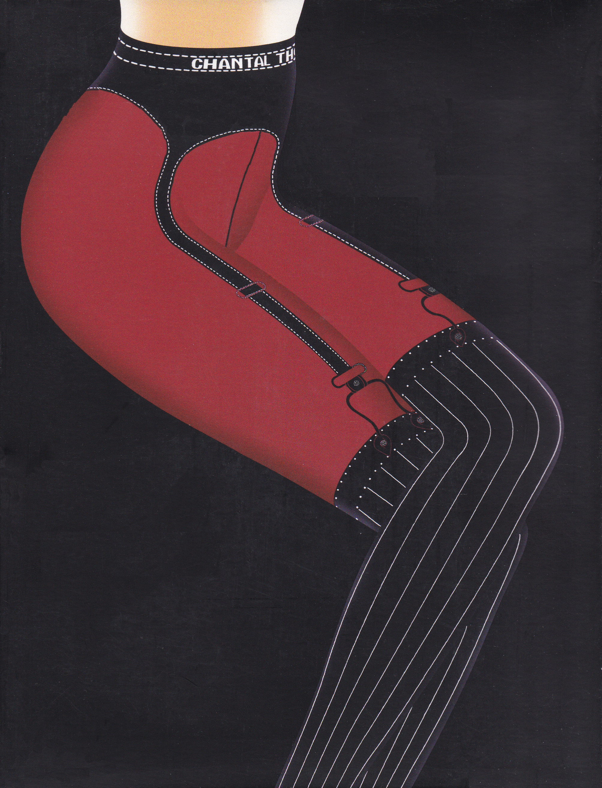 Chantal Thomass Horizontal Pleats Pantyhose Design Tights Size 2